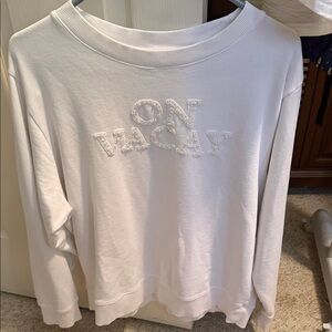 Lilly Pulitzer White 'On Vacay' Sweatshirt